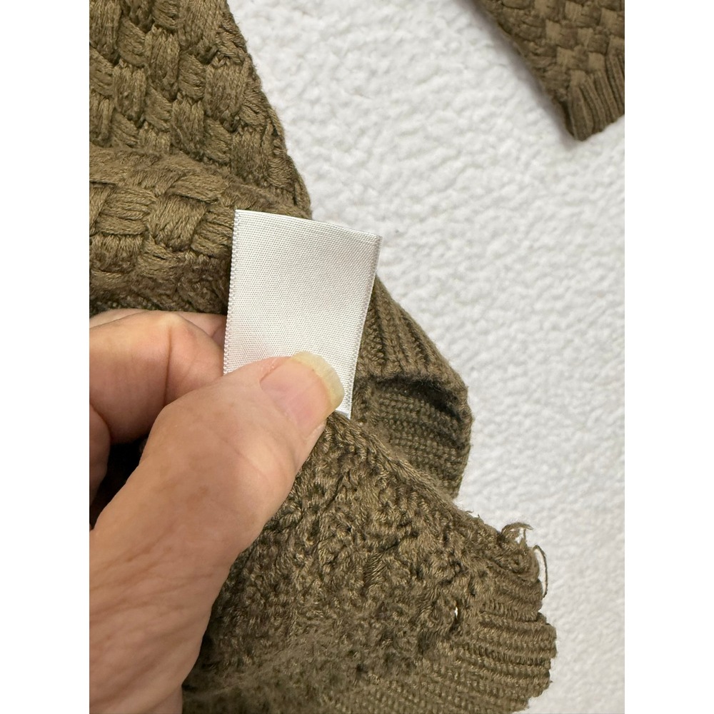 Talbots Classic Collection Women's Olive Green Textured Knit Sweater Medium - Picture 4 of 7